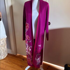 Badgley Mischka Pink Floral Long Jacket